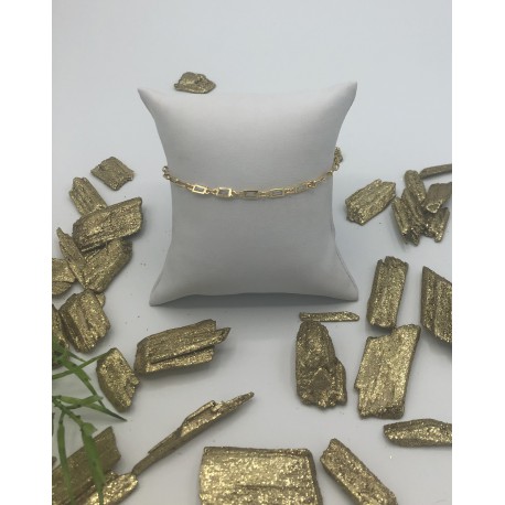 ZinZi Goldplated Armband, Paperclip Schakel, Baquette Zirkonia ZIA 1993G