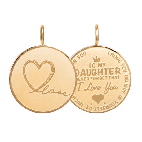 Pendant "Daughter Love" groot goud