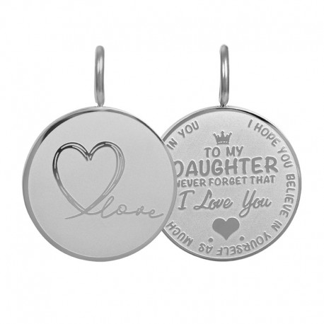 Hanger "Daughter Love" klein zilver