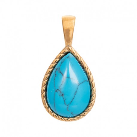 Charm "Magic Turquoise" goud