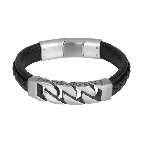 IXXXI MEN armband "Rain" mat zilver