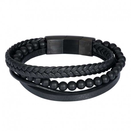 IXXXI MEN armband "Calvin" mat zwart