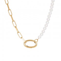 IXXXI collier "Square Chain Pearl" goud