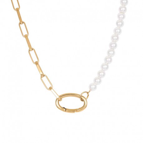 IXXXI collier "Square Chain Pearl" goud