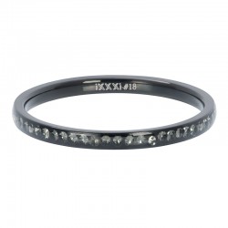 iXXXi vulring zirkonia crystal zwart / grijs 2mm
