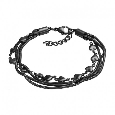 ixxxi armband slang en hart zwart